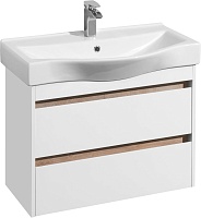 Акватон Тумба с раковиной Нортон 80 белая/дуб эндгрейн